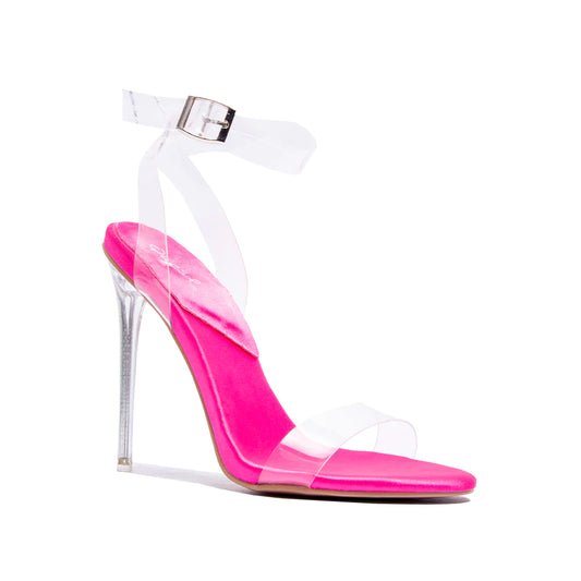 Clear Strapped Open toe Stiletto